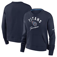 Sweat-shirt en polaire à taille haute Nike bleu marine Tennessee Titans pour femme