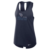 Women's Nike Navy Tennessee Titans  Open-Back Crisscross Dri-FIT Tank Top