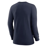 T-shirt à manches longues fendu Nike Tennessee Titans Prime pour femme, bleu marine