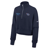 Women's Nike Navy Tennessee Titans Primetime Phoenix Half-Zip Sweatshirt