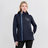 Sweat à capuche et manches raglan Nike Tennessee Titans Primetime pour femme, bleu marine