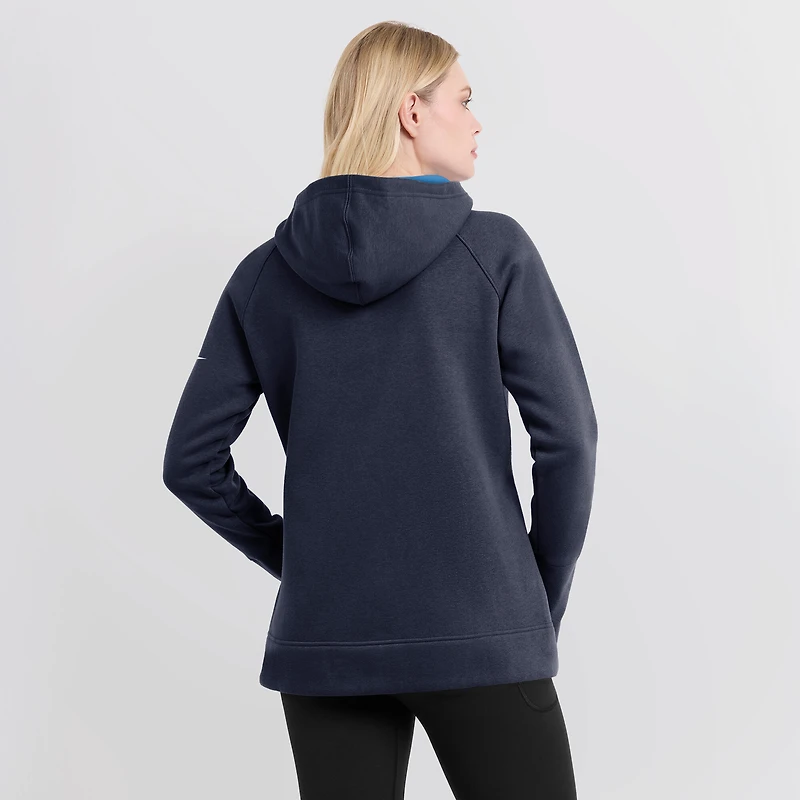 Sweat à capuche et manches raglan Nike Tennessee Titans Primetime pour femme, bleu marine