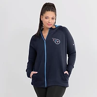 Sweat à capuche et manches raglan Nike Tennessee Titans Primetime pour femme, bleu marine