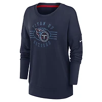 Sweat-shirt à enfiler Nike pour femmes, bleu marine, Tennessee Titans Rewind Playback Icon Performance