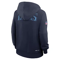 Sweat à capuche Nike bleu marine Tennessee Titans Sideline Standard Issue Initial Home Dri-FIT pour femme