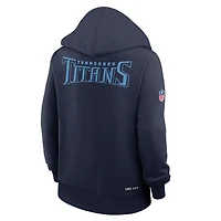 Women's Nike Navy Tennessee Titans Sideline Standard Issue Initial Home Dri-FIT Hoodie