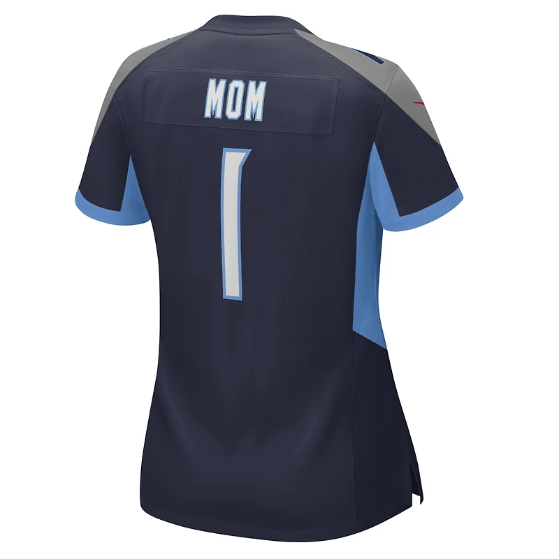 Maillot de match Nike numéro 1 Mom pour femmes, bleu marine, Tennessee Titans