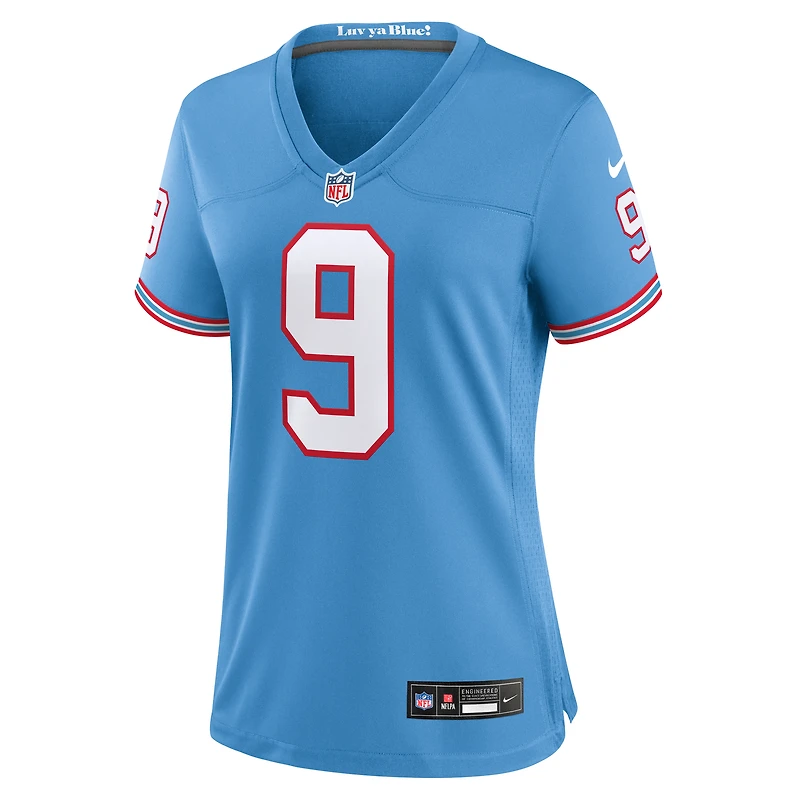 Maillot de jeu joueur à la retraite Nike Steve McNair pour femme, bleu clair, Tennessee Titans Oilers