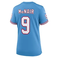 Maillot de jeu joueur à la retraite Nike Steve McNair pour femme, bleu clair, Tennessee Titans Oilers
