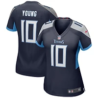 Maillot de joueur retraité Nike Vince Young pour femme des Tennessee Titans, bleu marine