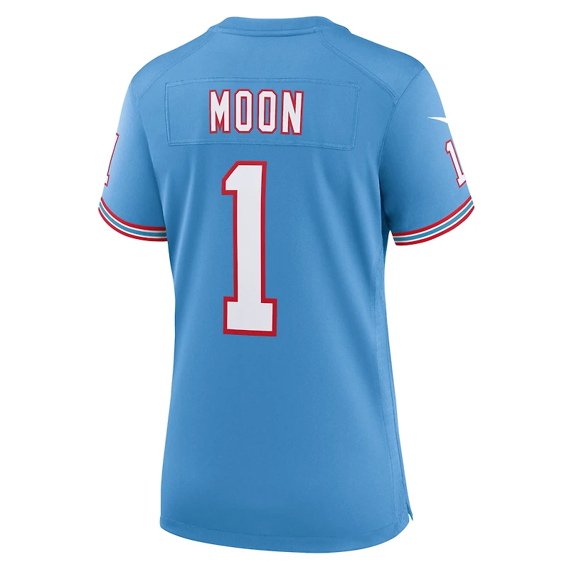 Women's Nike Warren Moon Light Blue Tennessee Titans Oilers Throwback Retired Player Game Jersey