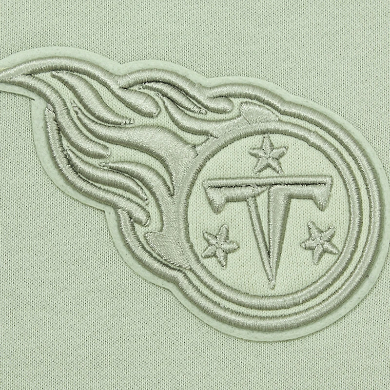 Women's Pro Standard  Light Green Tennessee Titans Oversized Cropped Neutral Pullover Sweatshirt