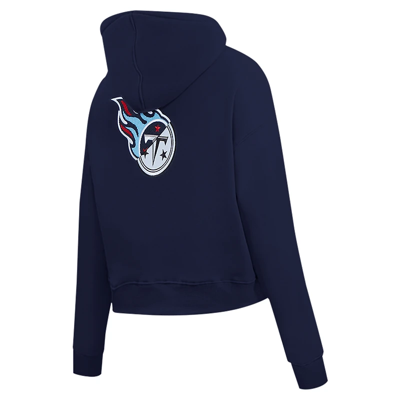 Women's Pro Standard Navy Tennessee Titans Split Logo Full-Zip Hoodie