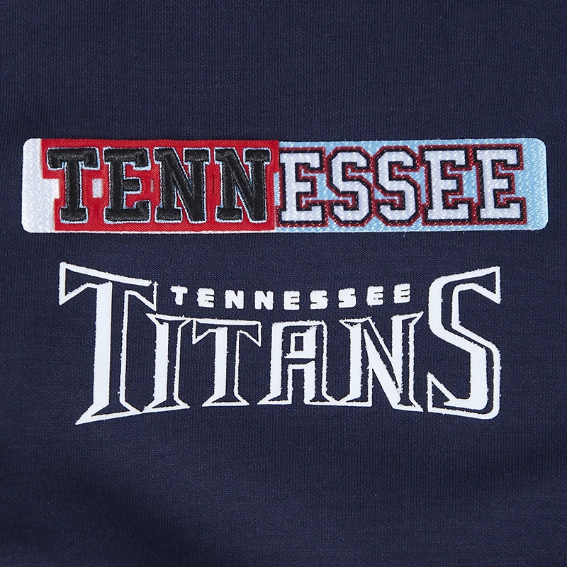Women's Pro Standard Navy Tennessee Titans Split Logo Full-Zip Hoodie