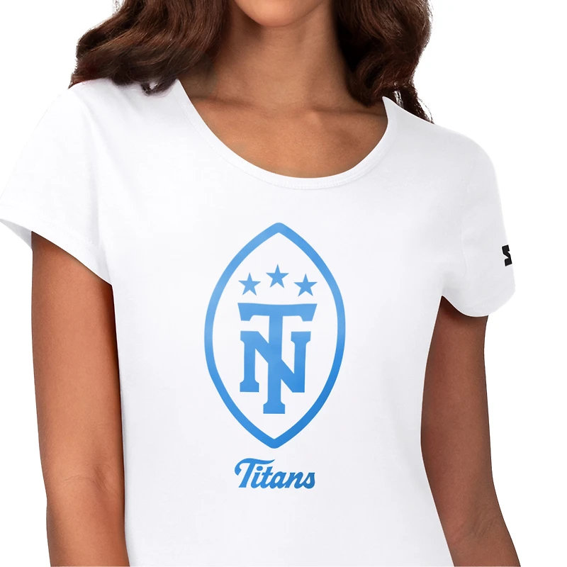 T-shirt Starter blanc pour femmes Tennessee Titans Endzone
