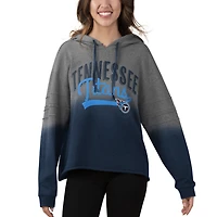 Chandail à capuchon Dip-Dye Superstar Tennessee Titans Touch gris chiné/bleu marine pour femme