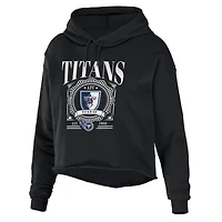 WEAR by Erin Andrews Sweat à capuche court en polaire éponge noire Tennessee Titans pour femme