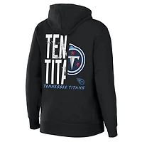 Sweat à capuche WEAR by Erin Andrews noir Tennessee Titans en molleton éponge entièrement zippé pour femme
