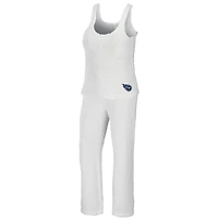 WEAR by Erin Andrews Ensemble de nuit avec débardeur et pantalon confortables à encolure dégagée Tennessee Titans crème pour femmes