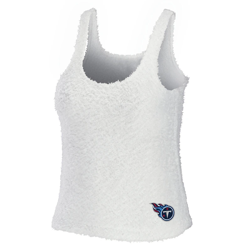 WEAR by Erin Andrews Ensemble de nuit avec débardeur et pantalon confortables à encolure dégagée Tennessee Titans crème pour femmes