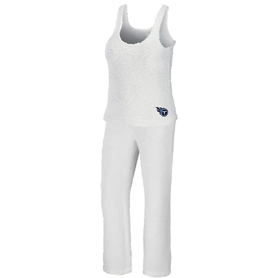 WEAR by Erin Andrews Ensemble de nuit avec débardeur et pantalon confortables à encolure dégagée Tennessee Titans crème pour femmes