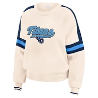 Pull à rayures crème Tennessee Titans pour femme WEAR by Erin Andrews