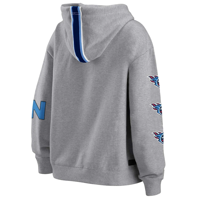 WEAR by Erin Andrews Sweat à capuche entièrement zippé gris Tennessee Titans pour femmes