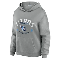 Women's WEAR by Erin Andrews Gray Tennessee Titans Waffle-Knit Long Sleeve Hooded Shirt & Pants Lounge Set