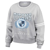 Sweat-shirt court gris chiné Tennessee Titans pour femme WEAR by Erin Andrews