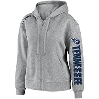 Sweat à capuche entièrement zippé WEAR by Erin Andrews pour femmes, gris chiné, Tennessee Titans