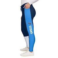 Women's WEAR by Erin Andrews Navy/Light Blue Tennessee Titans Color-Block Leggings