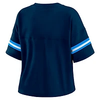 T-shirt boxy à blocs de couleurs bleu marine/blanc pour femme WEAR by Erin Andrews Tennessee Titans grande taille