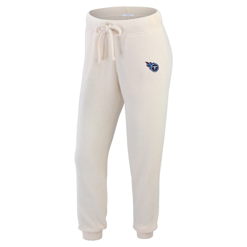 Women's WEAR by Erin Andrews  Oatmeal Tennessee Titans Rib-Knit Long Sleeve T-Shirt & Pants Lounge Set