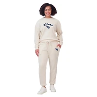Women's WEAR by Erin Andrews  Oatmeal Tennessee Titans Rib-Knit Long Sleeve T-Shirt & Pants Lounge Set