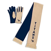 Women's WEAR by Erin Andrews Tennessee Titans Tonal Microcheck Scarf & Glove Set