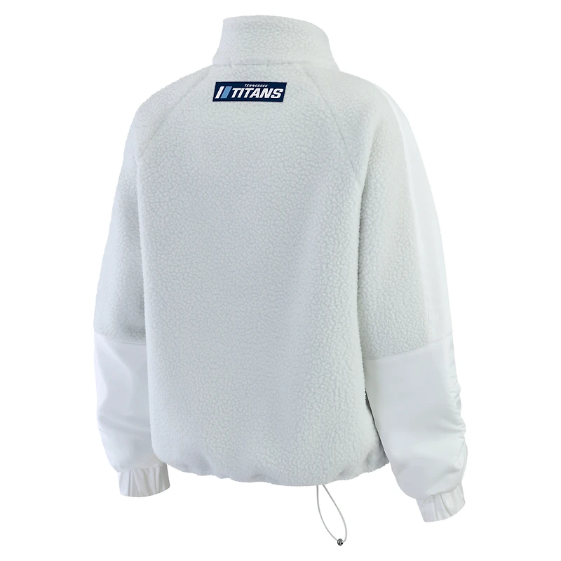 Veste polaire blanche à demi-zip pour femme WEAR by Erin Andrews des Titans du Tennessee