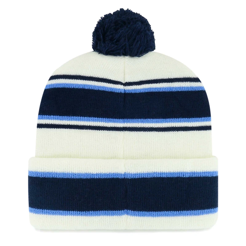 Bonnet en tricot à revers blanc Tennessee Titans Stripling '47 pour jeunes avec pompon