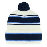 Bonnet en tricot à revers blanc Tennessee Titans Stripling '47 pour jeunes avec pompon