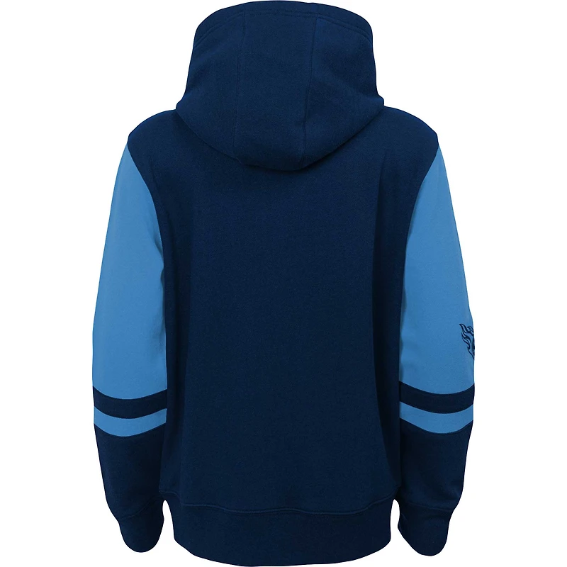 Youth Navy Tennessee Titans Colorblock Full-Zip Hoodie