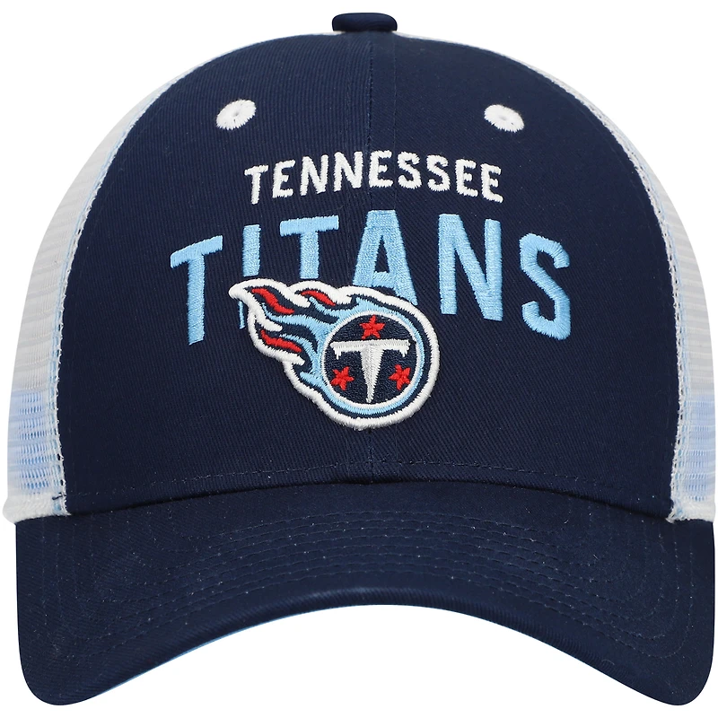 Youth Navy Tennessee Titans Core Lockup Trucker Adjustable Hat