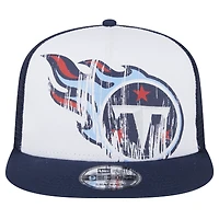 Casquette Snapback 9FIFTY A-Frame en détresse New Era pour jeunes Tennessee Titans, blanc/bleu marine