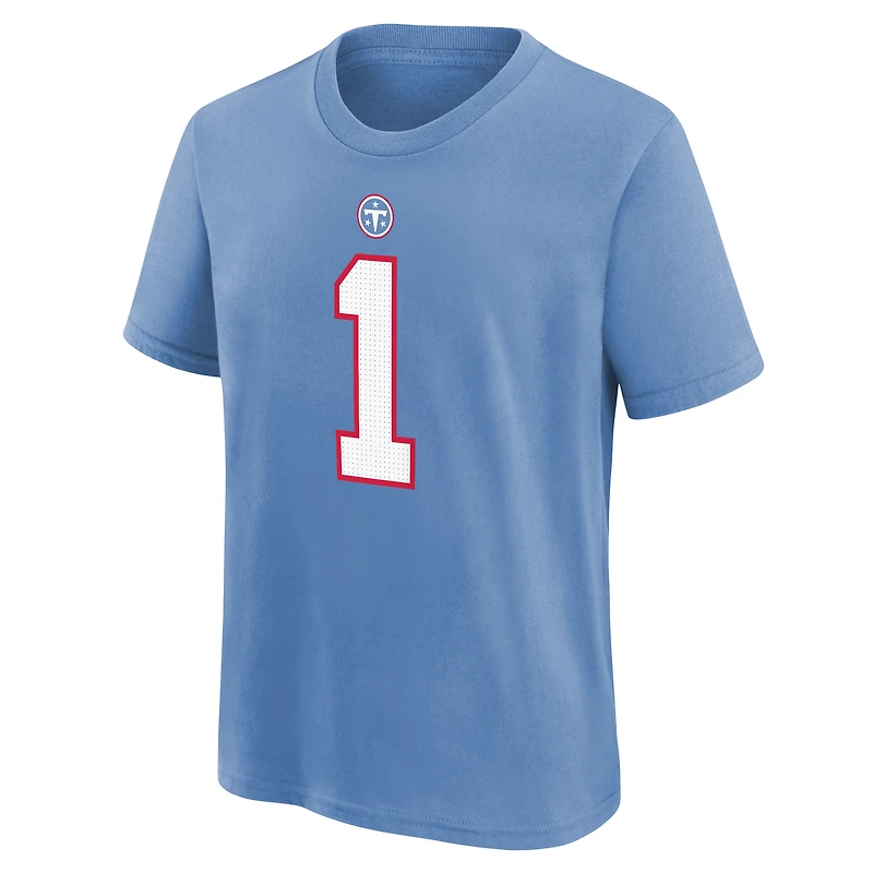 Youth Nike Cameron Ward Light Blue Tennessee Titans Name & Number T-Shirt