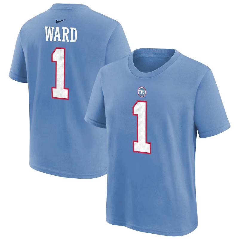 Youth Nike Cameron Ward Light Blue Tennessee Titans Name & Number T-Shirt