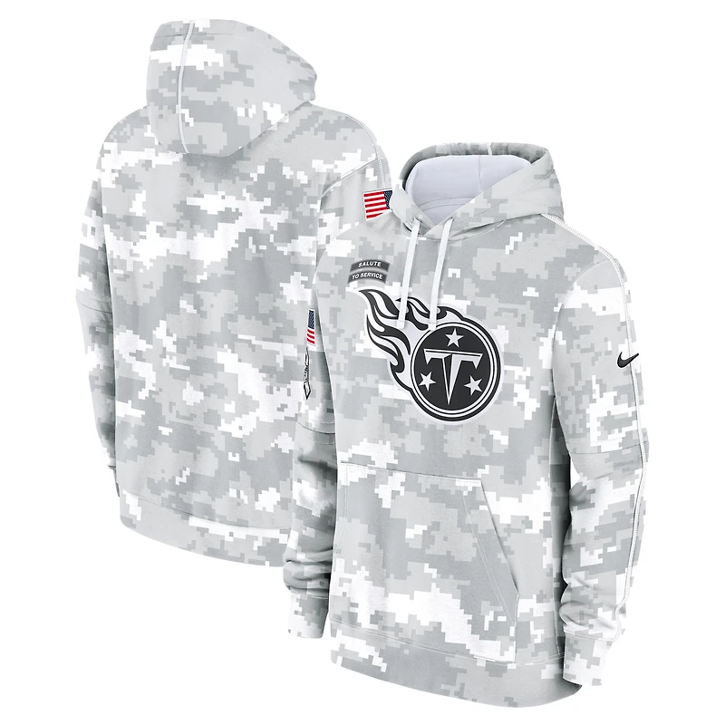 Sweat à capuche Nike Tennessee Titans 2024 Salute To Service blanc/gris pour jeune