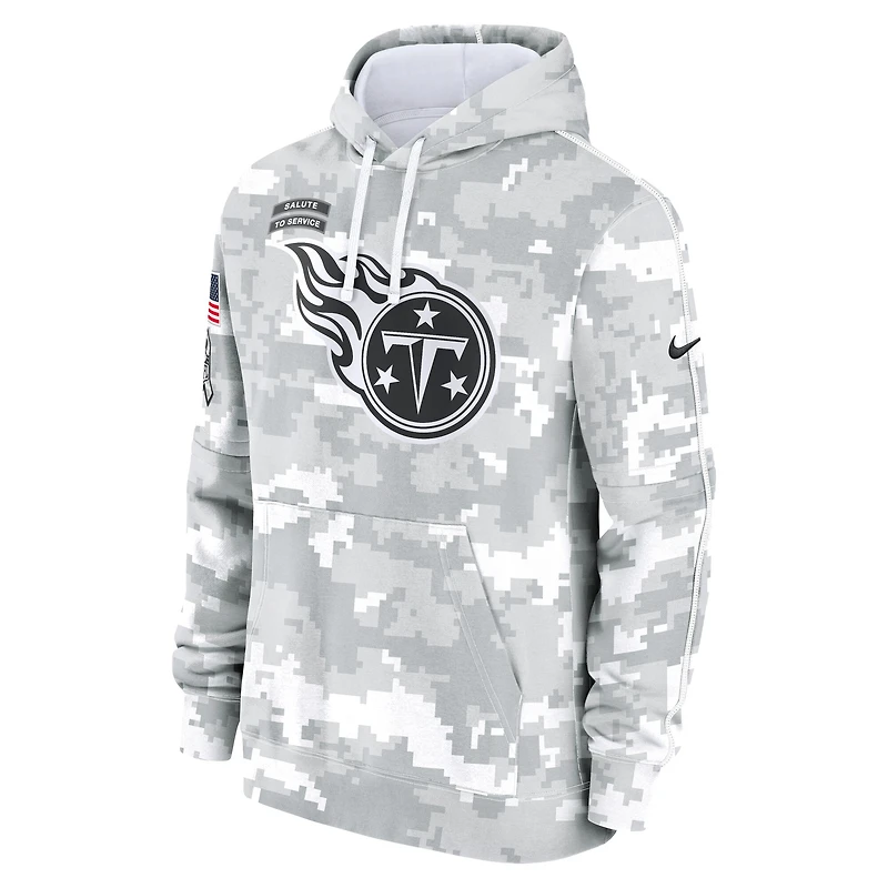 Sweat à capuche Nike Tennessee Titans 2024 Salute To Service blanc/gris pour jeune