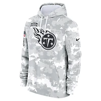 Sweat à capuche Nike Tennessee Titans 2024 Salute To Service blanc/gris pour jeune