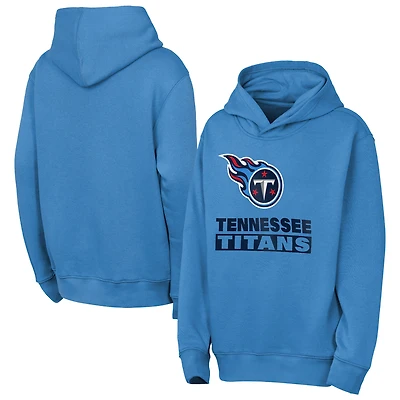 Youth Outerstuff  Light Blue Tennessee Titans Back to Basics Hoodie