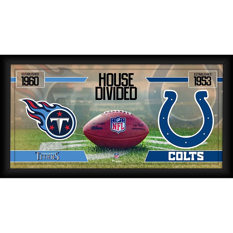 Collage de football encadré 10" x 20" des Titans du Tennessee contre les Colts d'Indianapolis