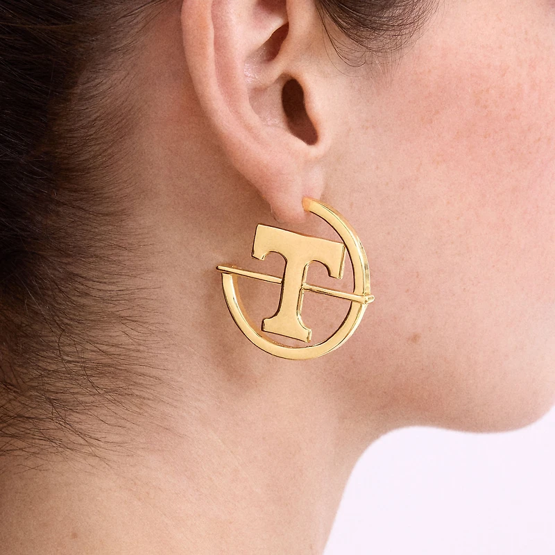 Boucles d'oreilles créoles BaubleBar avec logo des Tennessee Volunteers