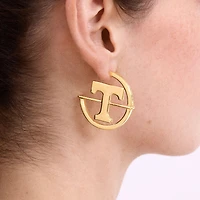 Boucles d'oreilles créoles BaubleBar avec logo des Tennessee Volunteers